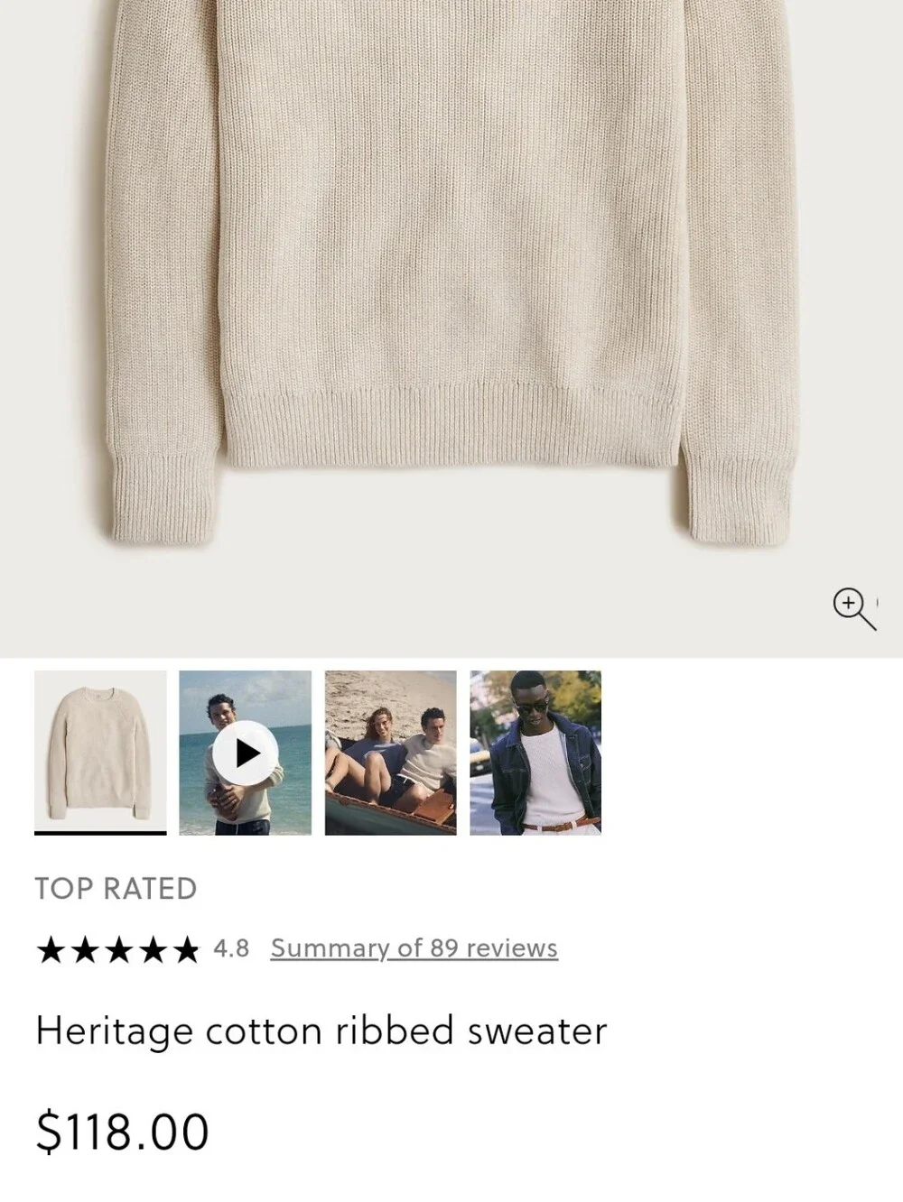 J.Crew Heritage Cotton Ribbed Sweater LG Heather Geranium BNWT $118 1 Left!